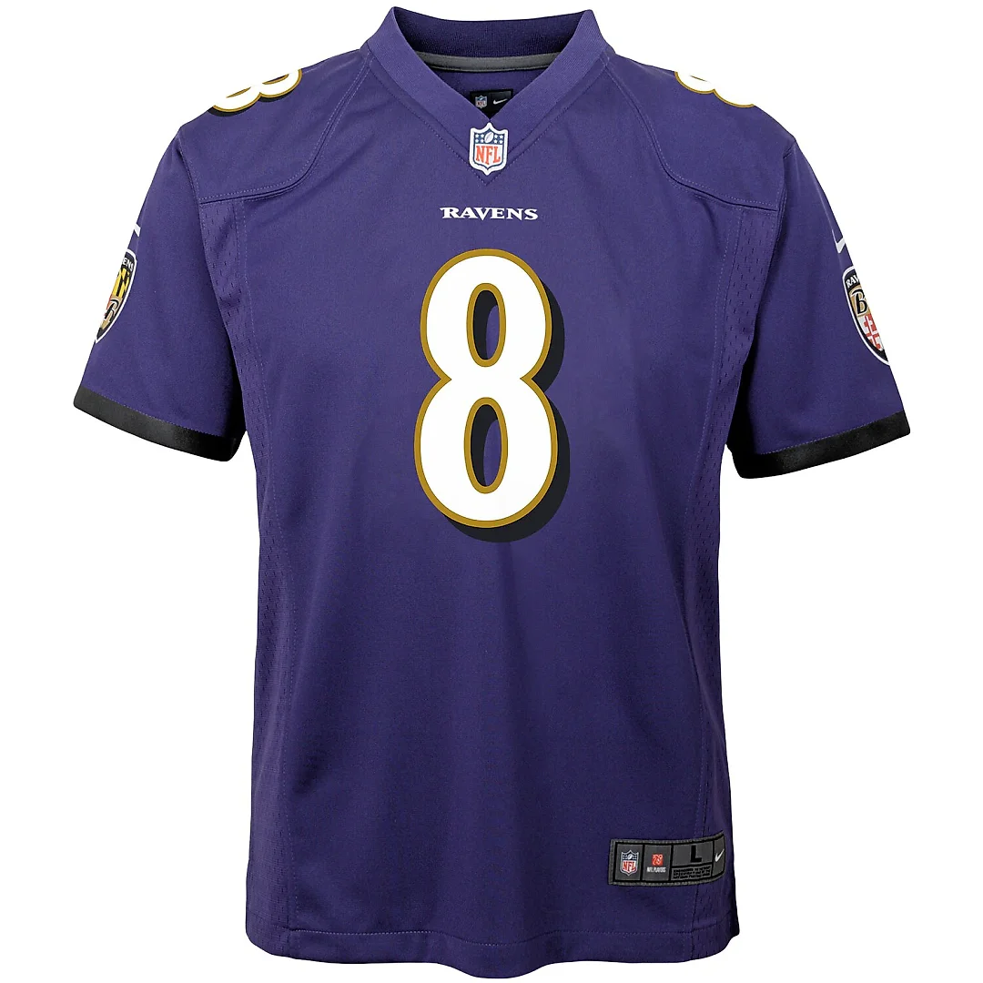 Zennovawear Lamar Jackson Baltimore Ravens Youth Game Jersey - Purple