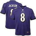 Zennovawear Lamar Jackson Baltimore Ravens Youth Game Jersey - Purple