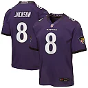 Zennovawear Lamar Jackson Baltimore Ravens Youth Team Game Jersey - Purple