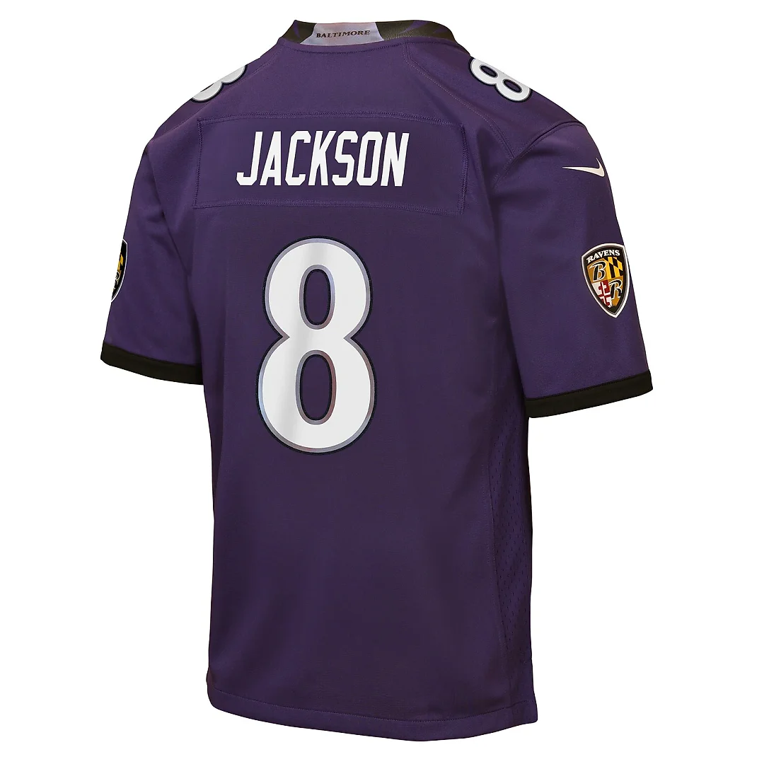 Zennovawear Lamar Jackson Baltimore Ravens Youth Team Game Jersey - Purple