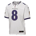 Zennovawear Lamar Jackson Baltimore Ravens Youth Game Jersey - White