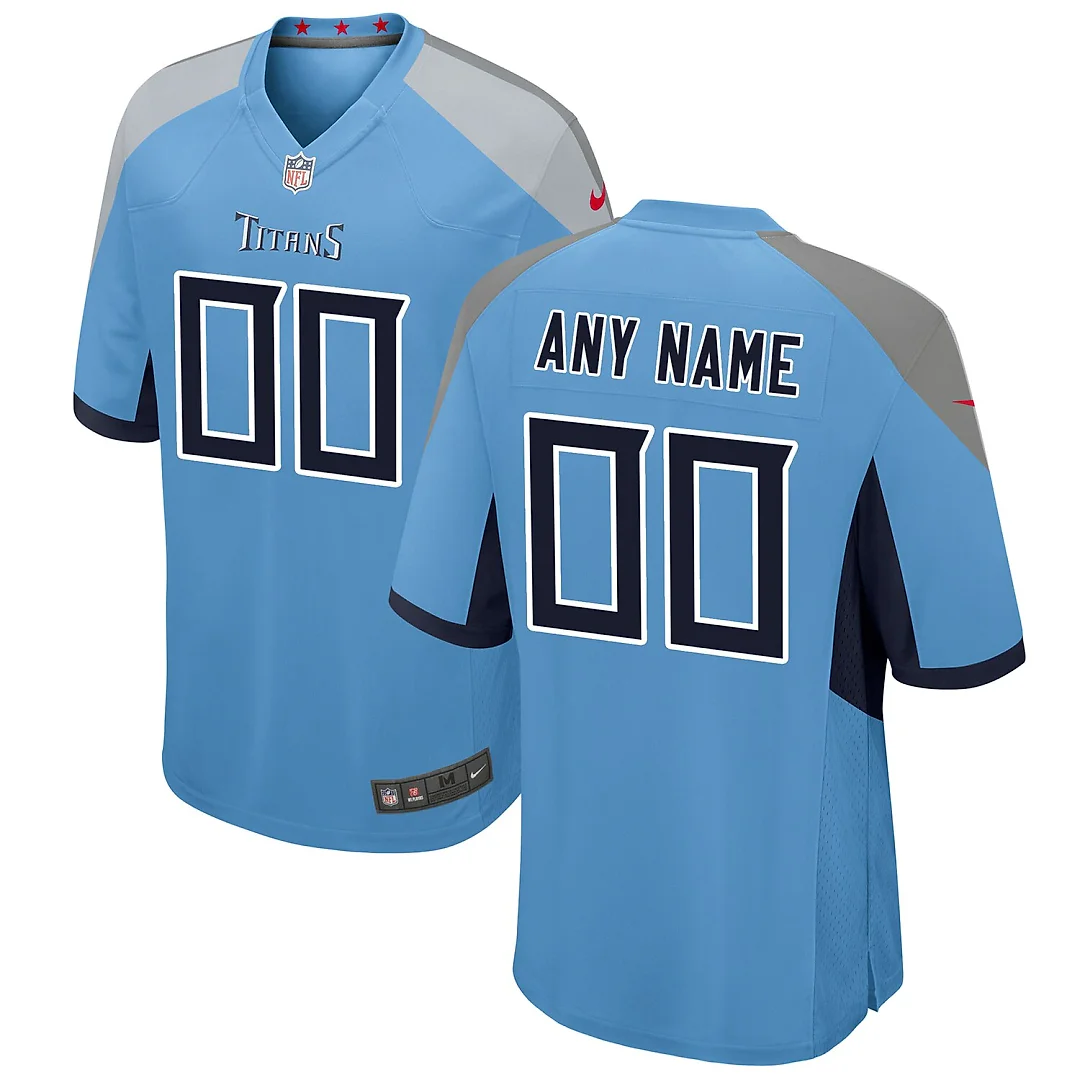 Zennovawear Tennessee Titans Youth Alternate Custom Game Jersey - Light Blue
