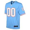 Zennovawear Tennessee Titans Youth Oilers Throwback Custom Game Jersey - Light Blue