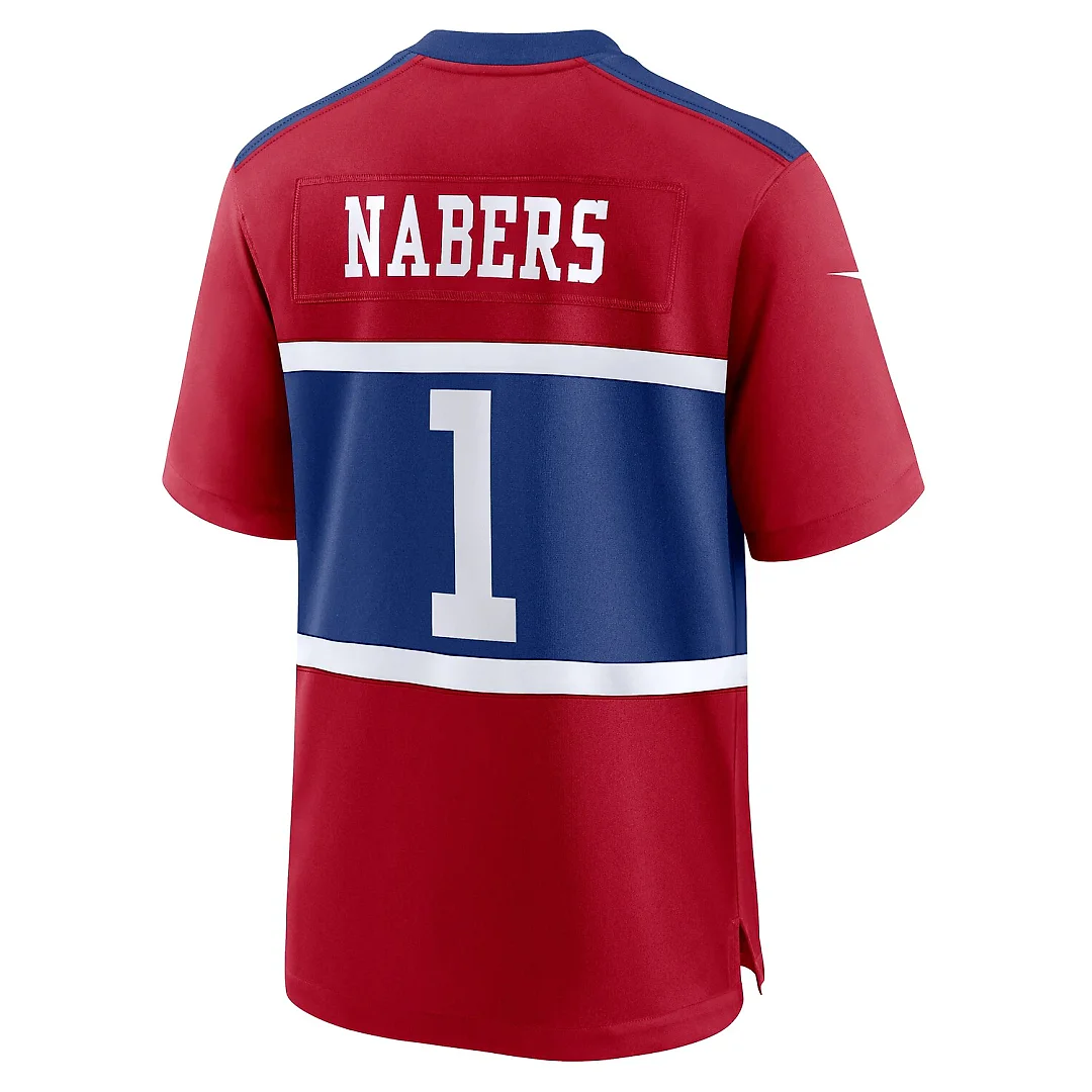 Zennovawear Malik Nabers New York Giants Youth Game Jersey - Red