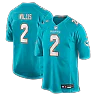Zennovawear Malik Willis Miami Dolphins Youth Game Jersey - Teal
