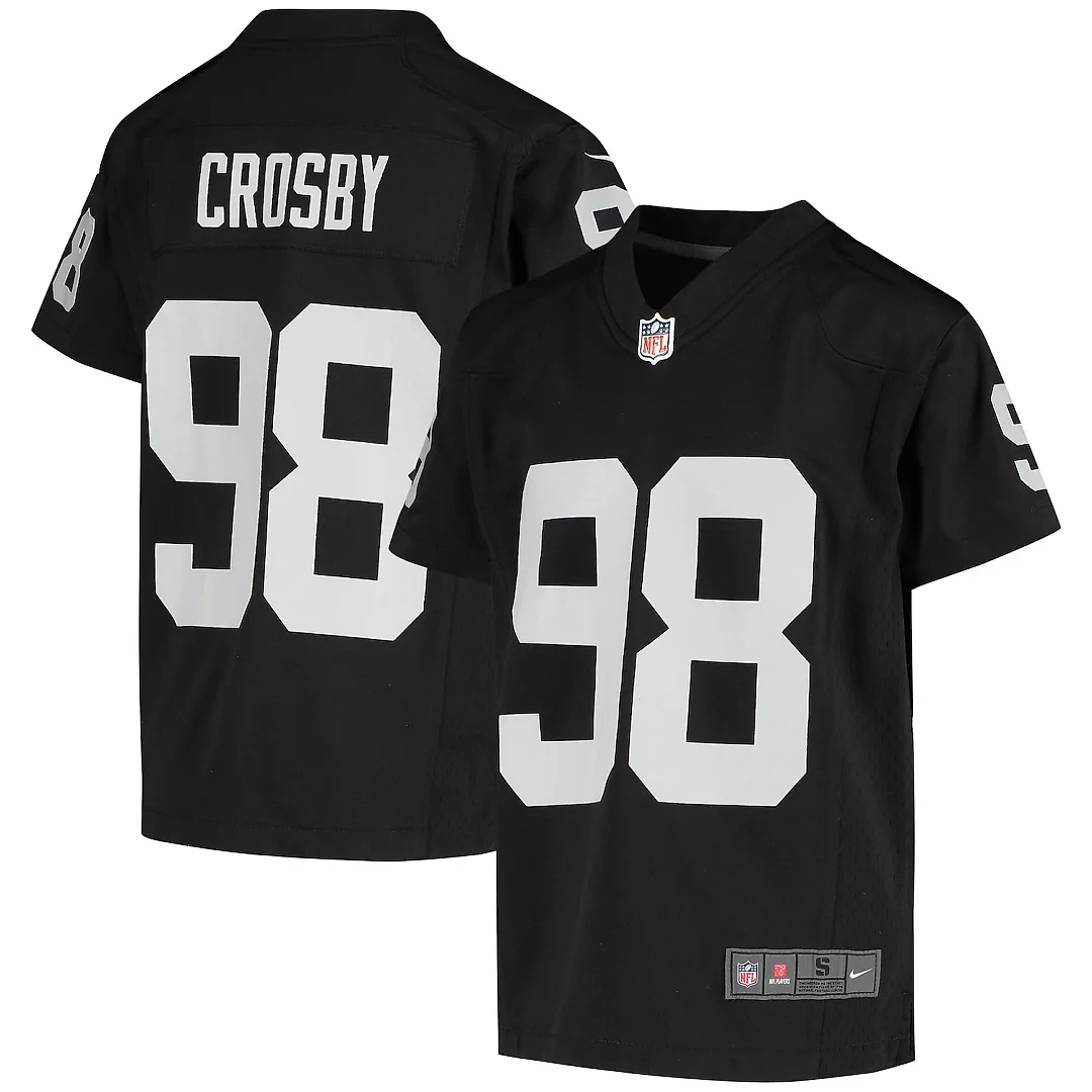 Zennovawear Maxx Crosby Las Vegas Raiders Youth Game Jersey - Black