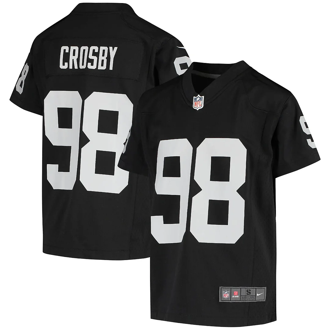 Zennovawear Maxx Crosby Las Vegas Raiders Youth Game Jersey - Black