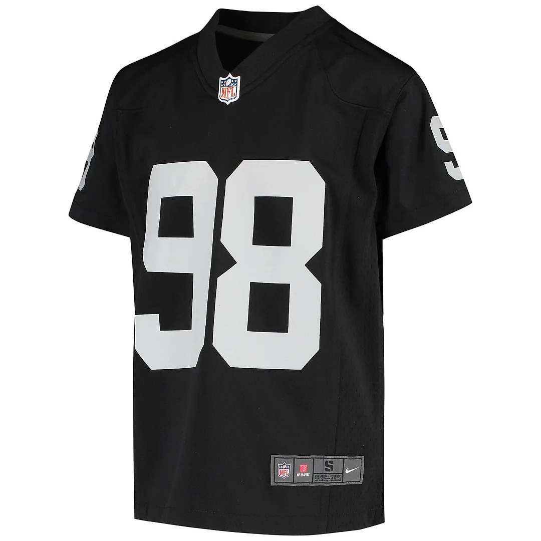 Zennovawear Maxx Crosby Las Vegas Raiders Youth Game Jersey - Black