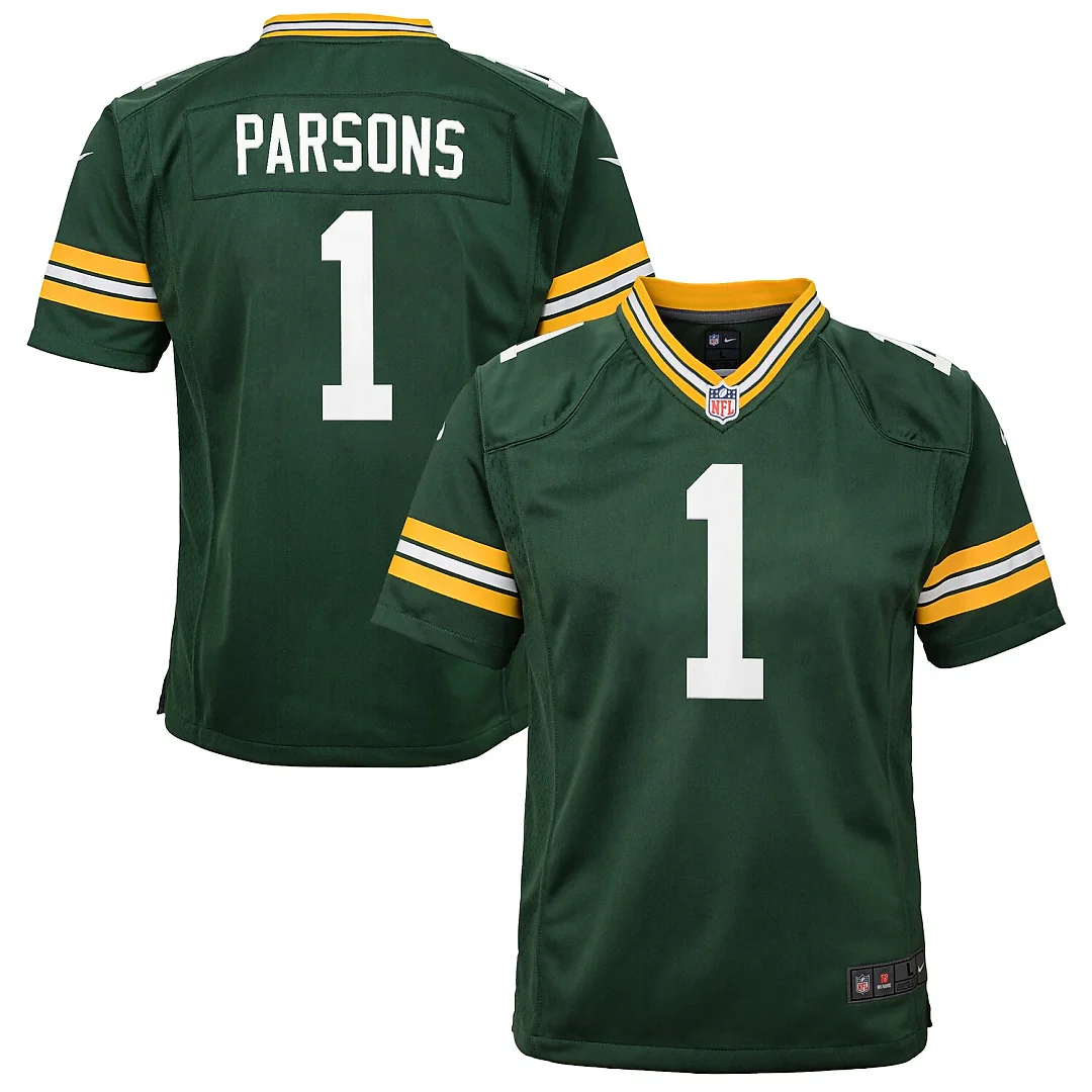 Zennovawear Micah Parsons Green Bay Packers Youth Game Player Jersey - Green
