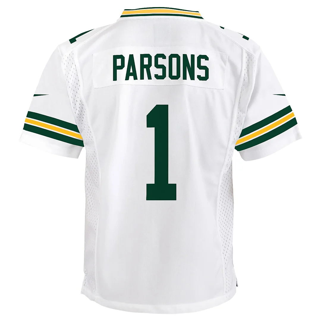 Zennovawear Micah Parsons Green Bay Packers Youth White Game Jersey - White