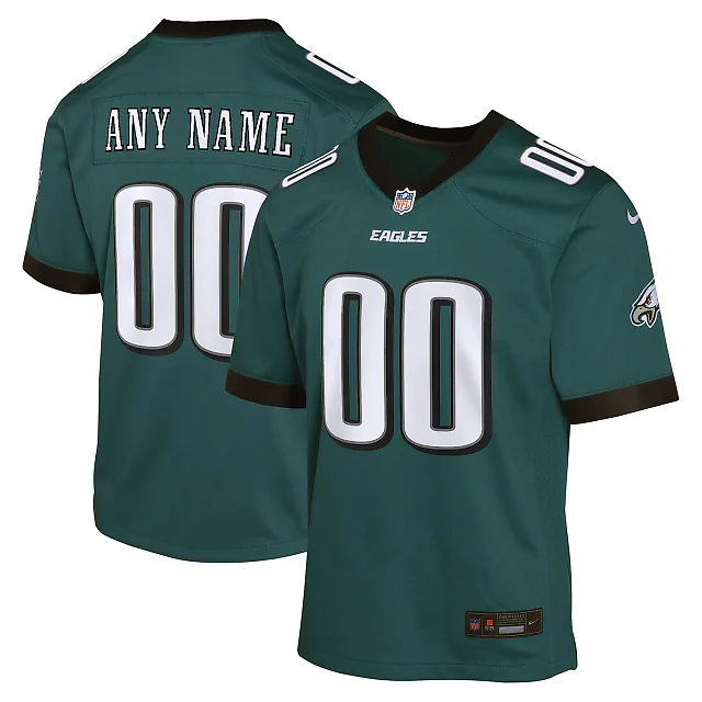 Zennovawear Philadelphia Eagles Youth Custom Game Jersey - Midnight Green