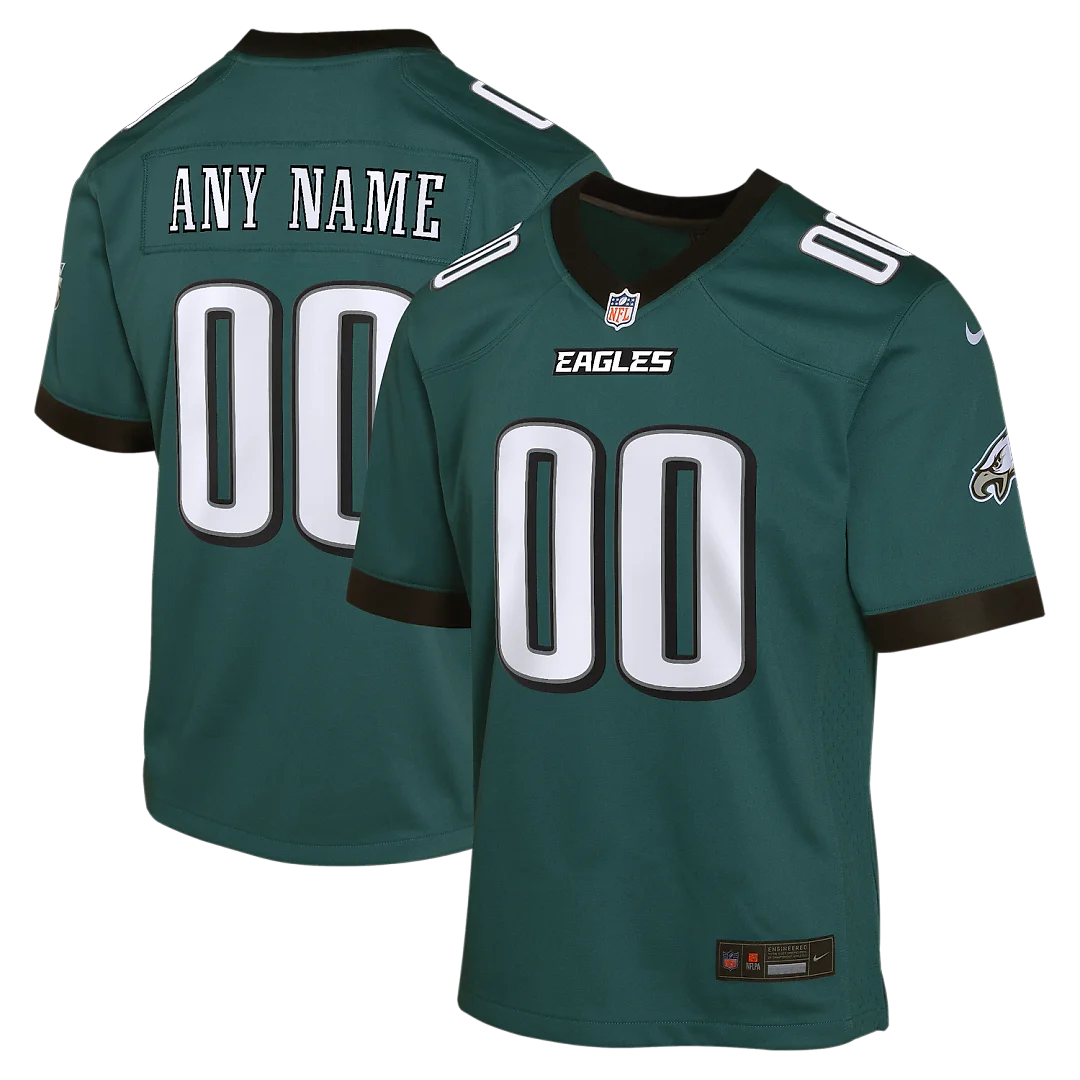 Zennovawear Philadelphia Eagles Youth Team Custom Game Jersey - Midnight Green
