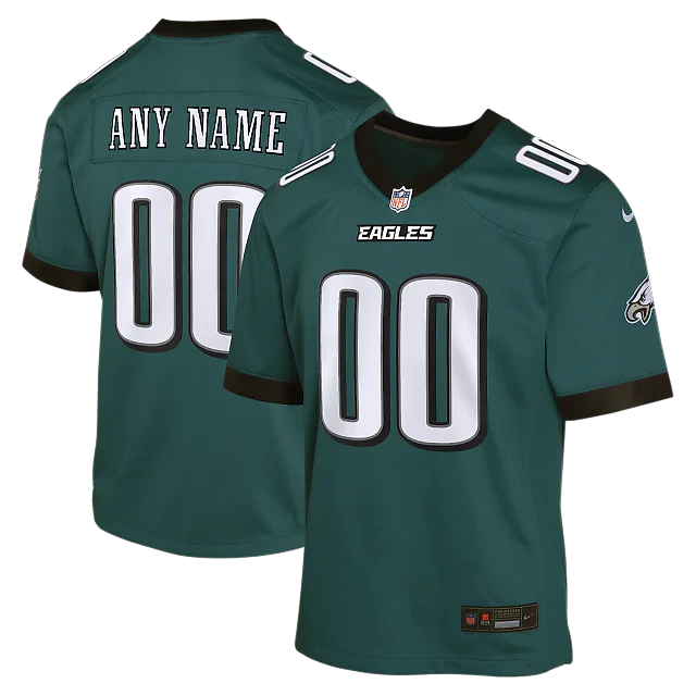 Zennovawear Philadelphia Eagles Youth Team Custom Game Jersey - Midnight Green