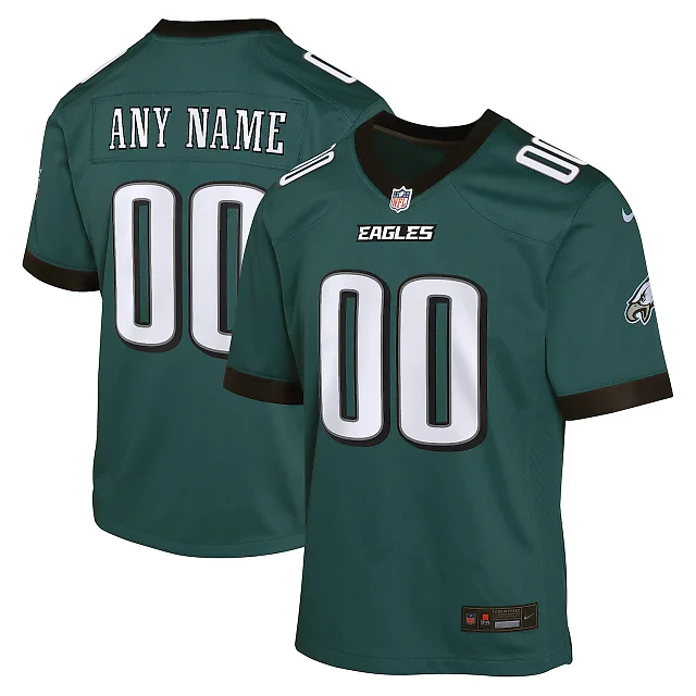 Zennovawear Philadelphia Eagles Youth Team Custom Game Jersey - Midnight Green