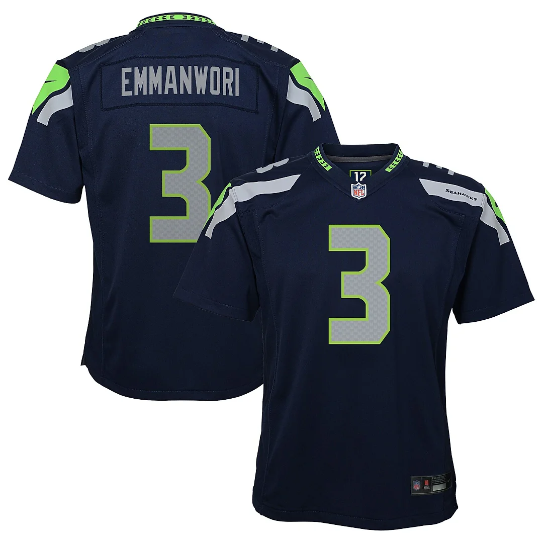 Zennovawear Nick Emmanwori Seattle Seahawks Youth Game Jersey - College Navy