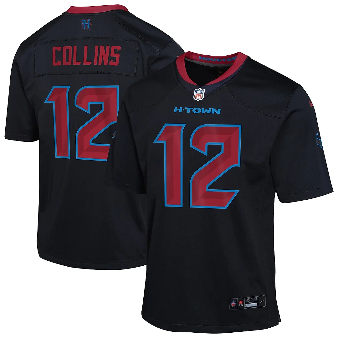 Zennovawear Nico Collins Houston Texans Youth Alternate Game Jersey - Navy