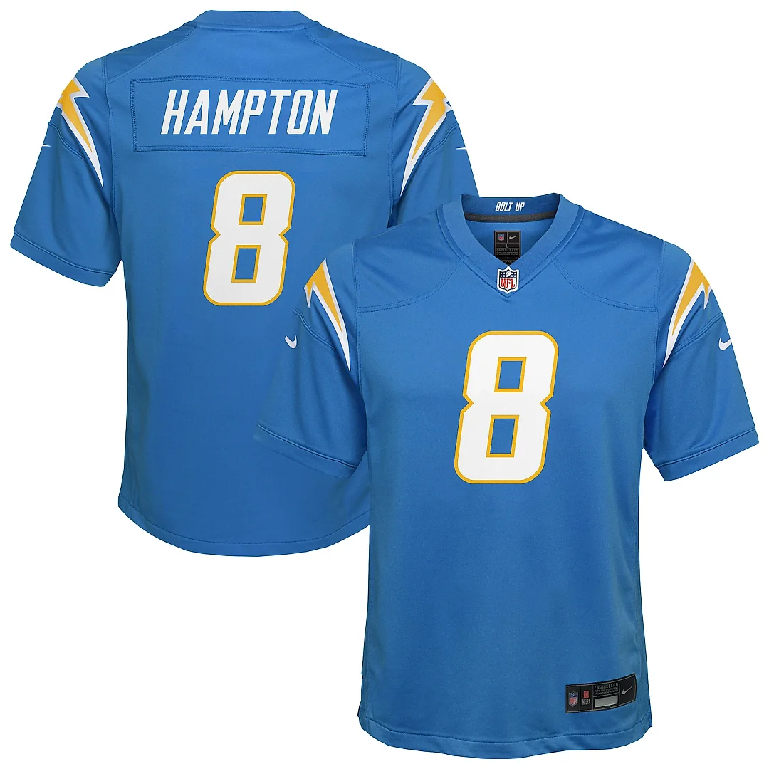Zennovawear Omarion Hampton Los Angeles Chargers Youth Team Game Jersey - Powder Blue