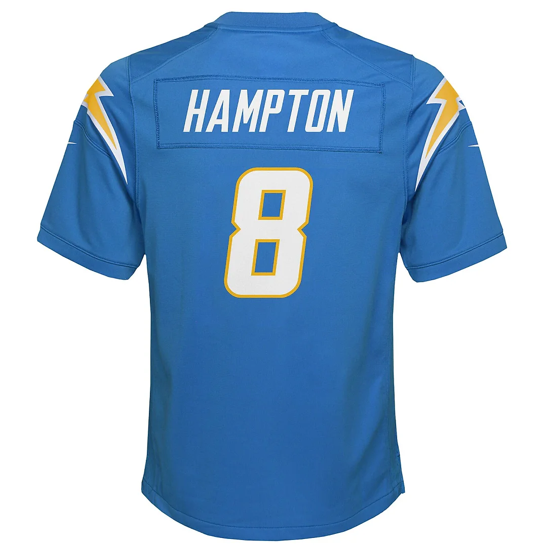 Zennovawear Omarion Hampton Los Angeles Chargers Youth Team Game Jersey - Powder Blue