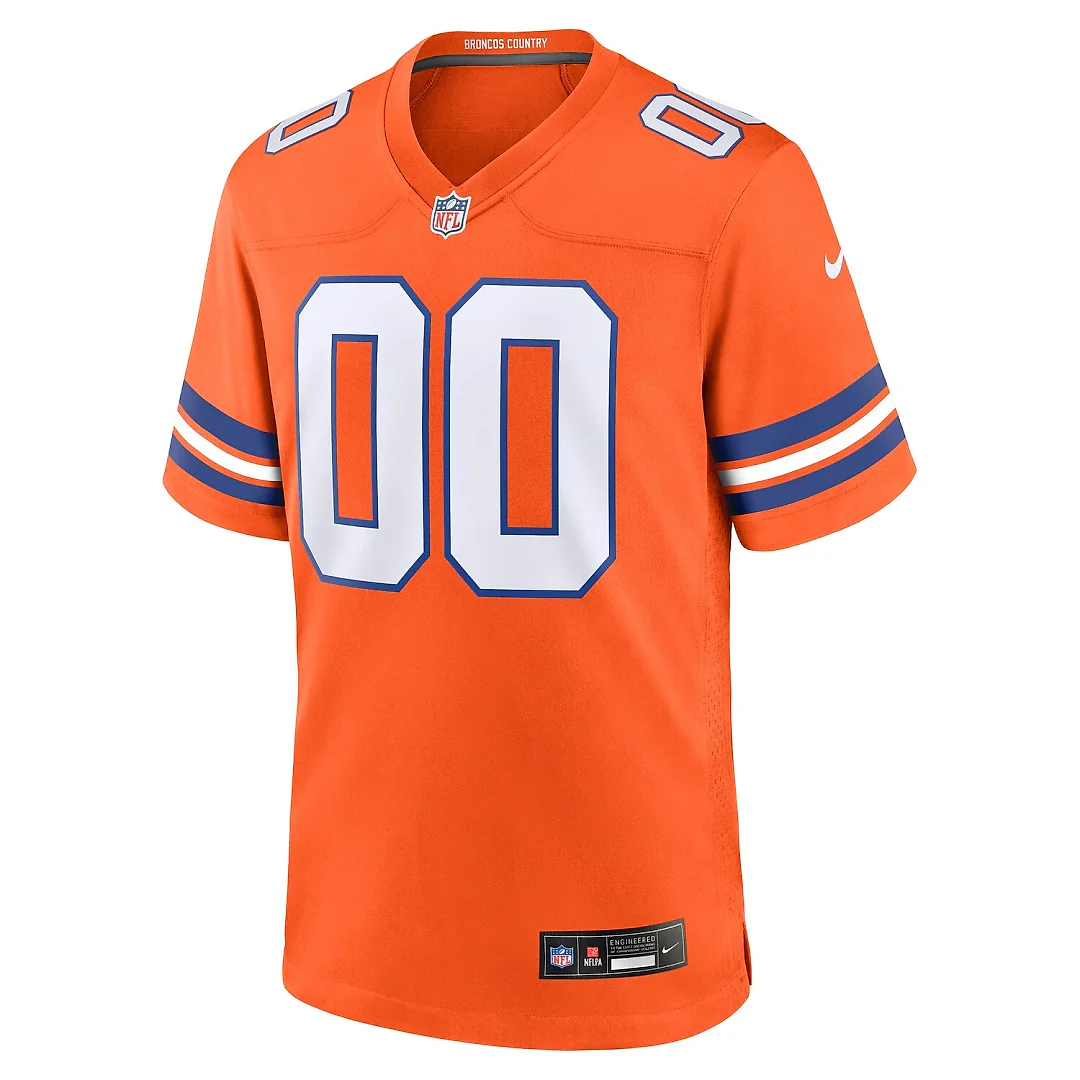 Zennovawear Denver Broncos Youth 2nd Alternate Custom Replica Jersey - Orange