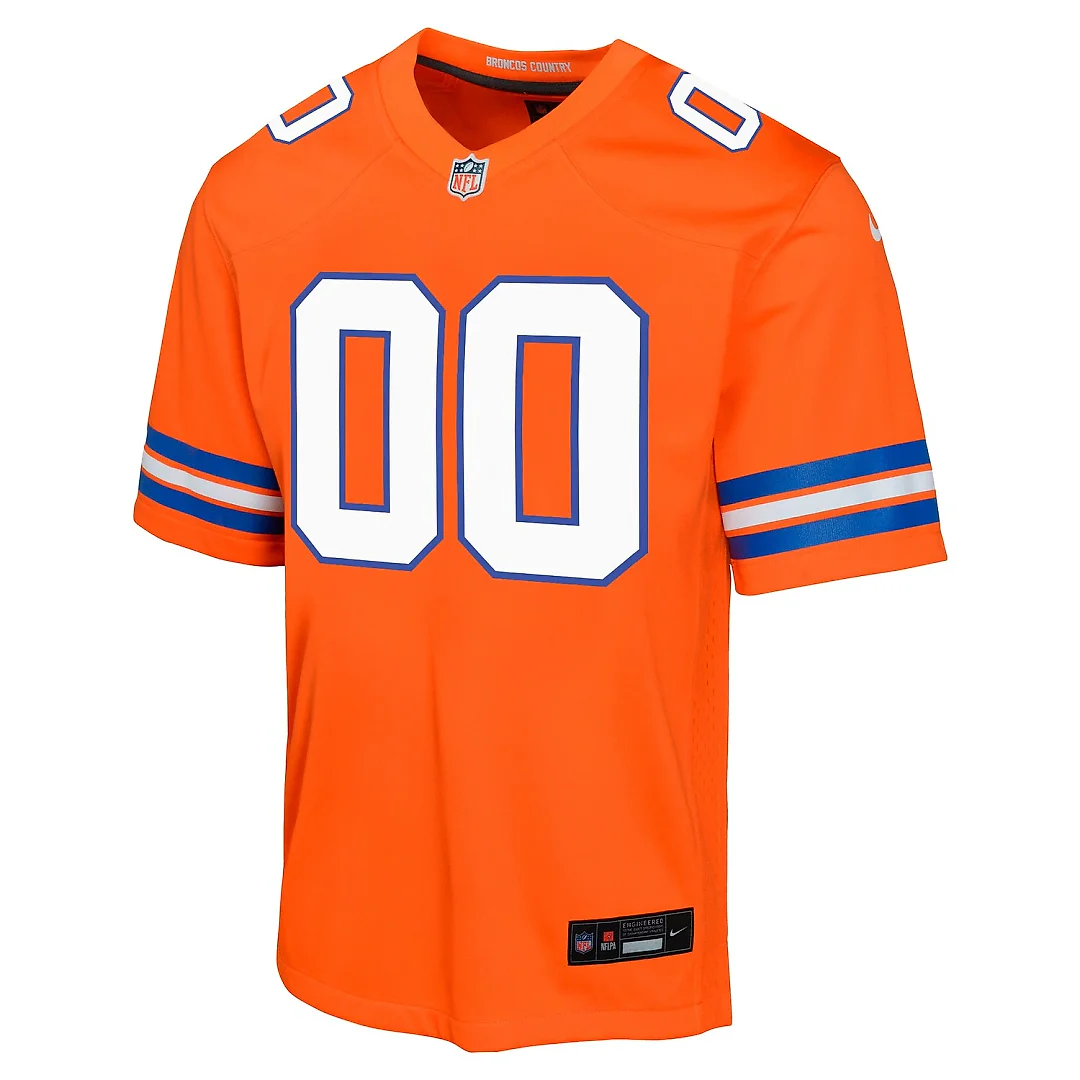 Zennovawear Denver Broncos Youth Mile High Collection 1977 Throwback Custom Game Jersey - Orange