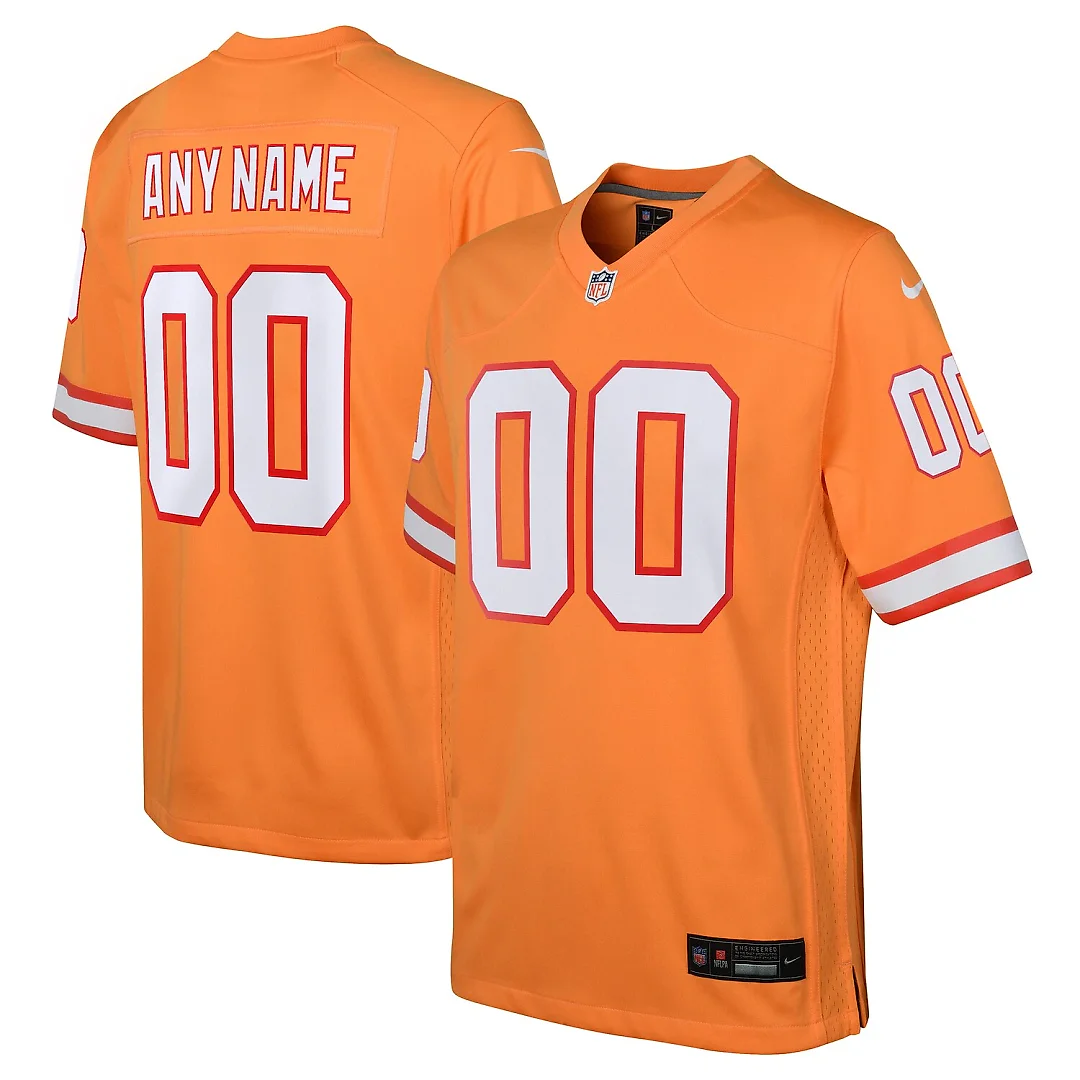 Zennovawear Tampa Bay Buccaneers Youth Custom Throwback Game Jersey - Orange