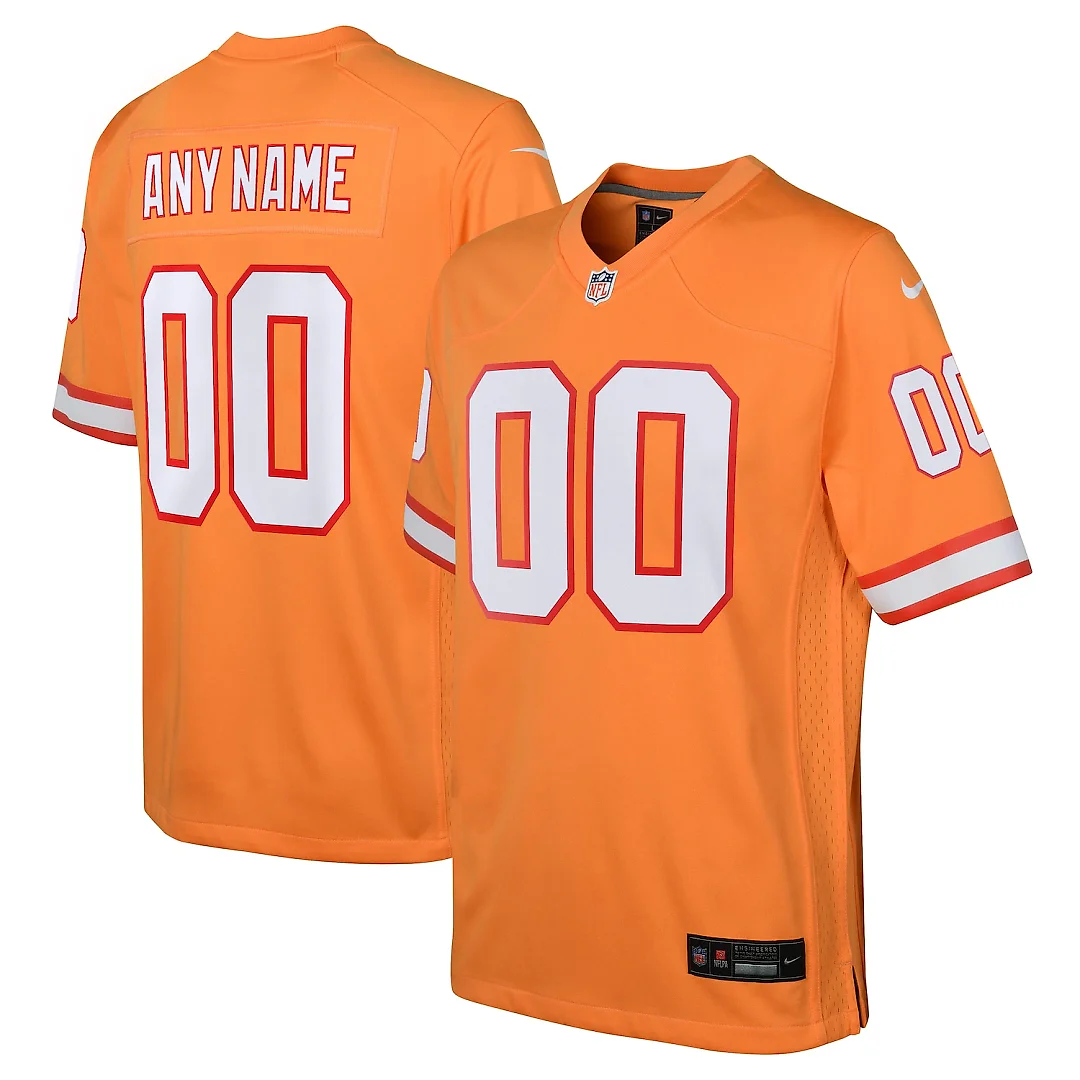 Zennovawear Tampa Bay Buccaneers Youth Custom Throwback Game Jersey - Orange