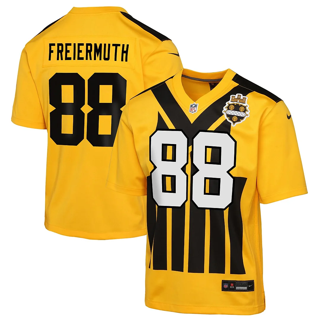 Zennovawear Pat Freiermuth Pittsburgh Steelers Youth Alternate 1933 Throwback Game Jersey - Gold