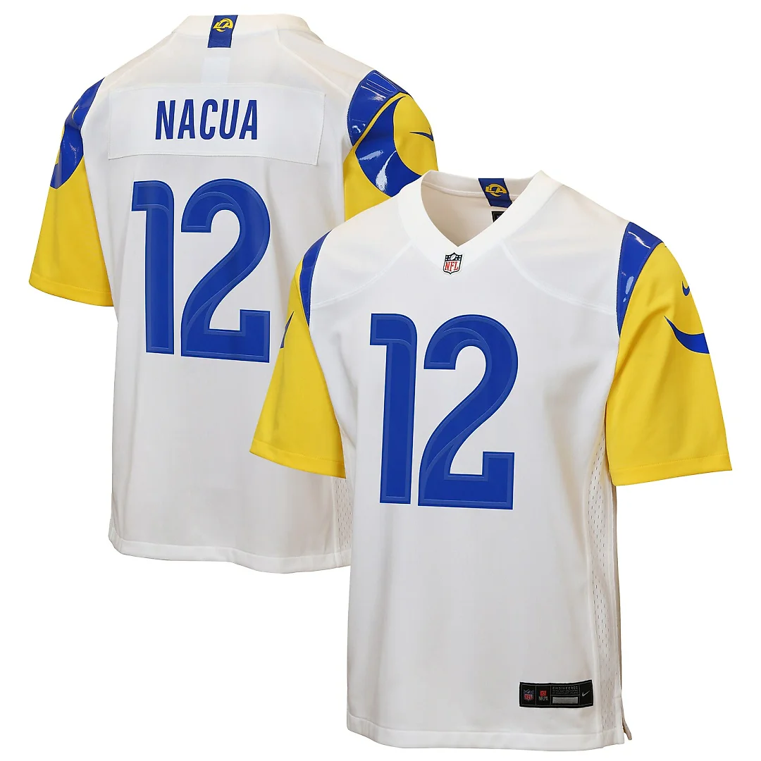 Zennovawear Puka Nacua Los Angeles Rams Youth Game Jersey - White