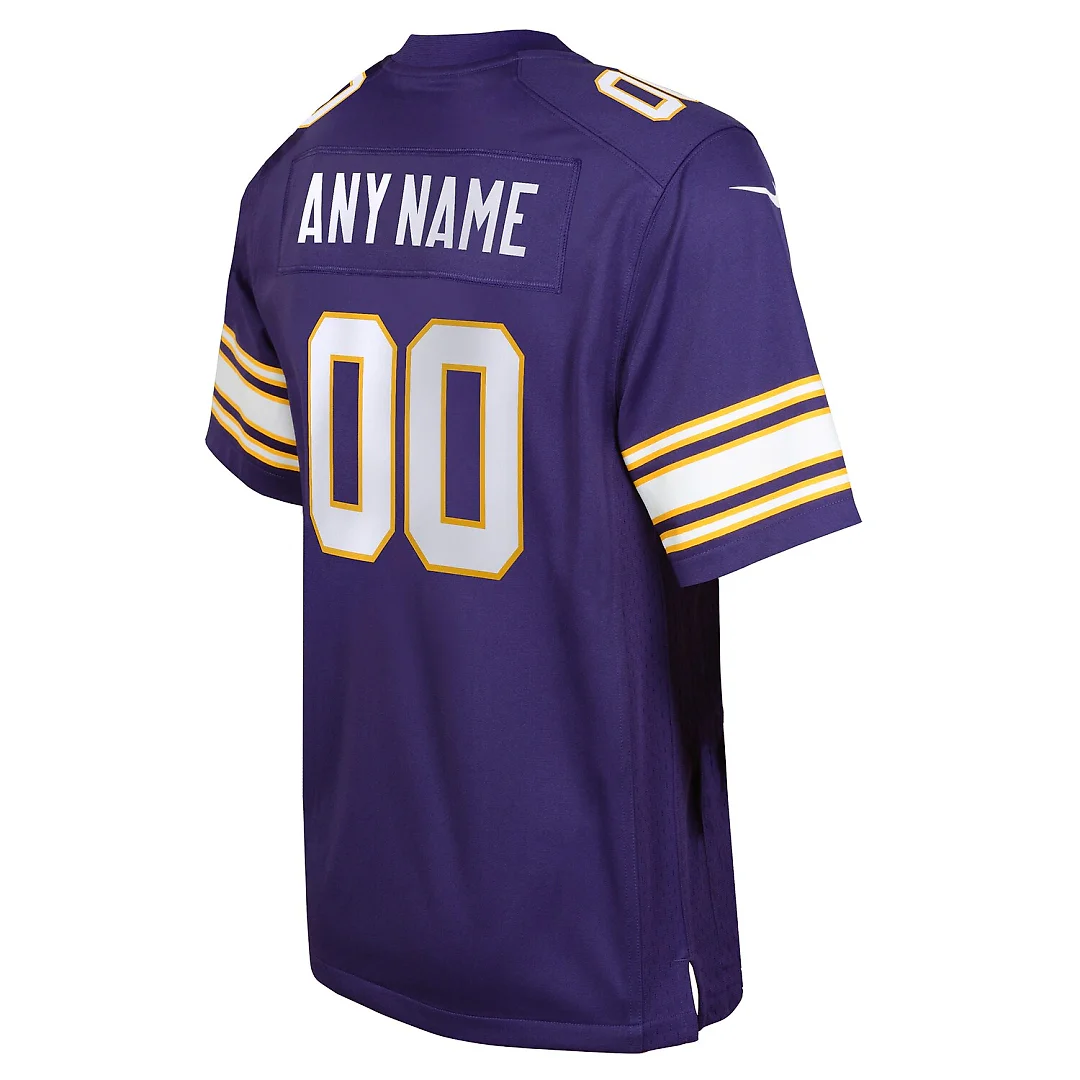 Zennovawear Minnesota Vikings Youth Classic Custom Game Jersey - Purple