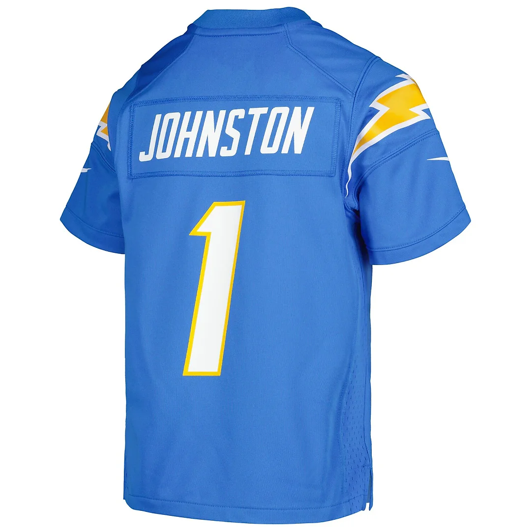 Zennovawear Quentin Johnston Los Angeles Chargers Youth Game Jersey - Powder Blue