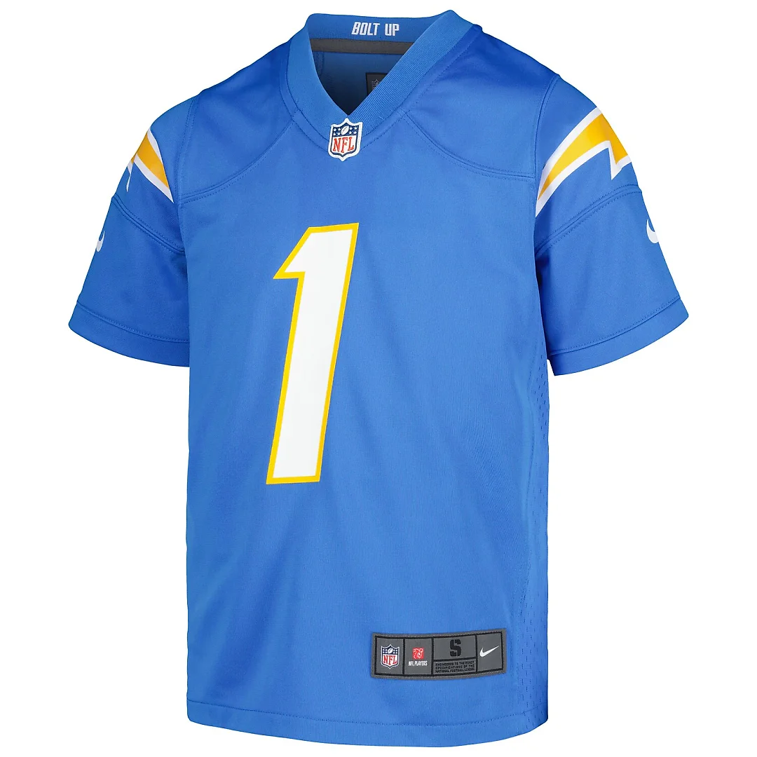 Zennovawear Quentin Johnston Los Angeles Chargers Youth Game Jersey - Powder Blue