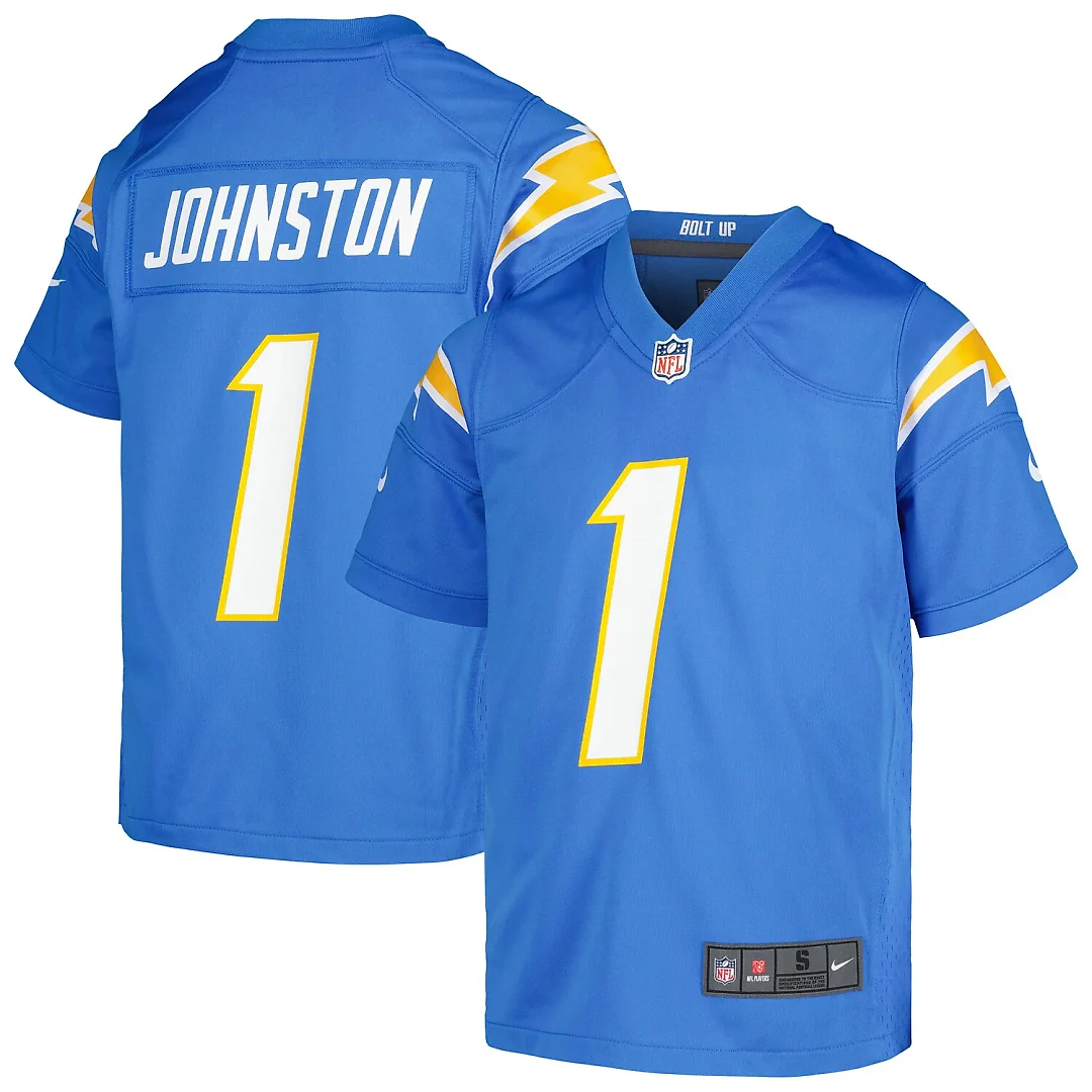 Zennovawear Quentin Johnston Los Angeles Chargers Youth Game Jersey - Powder Blue