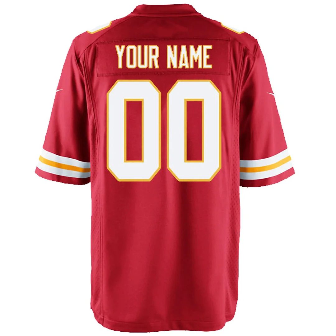 Zennovawear Kansas City Chiefs Youth Custom Game Jersey - Red