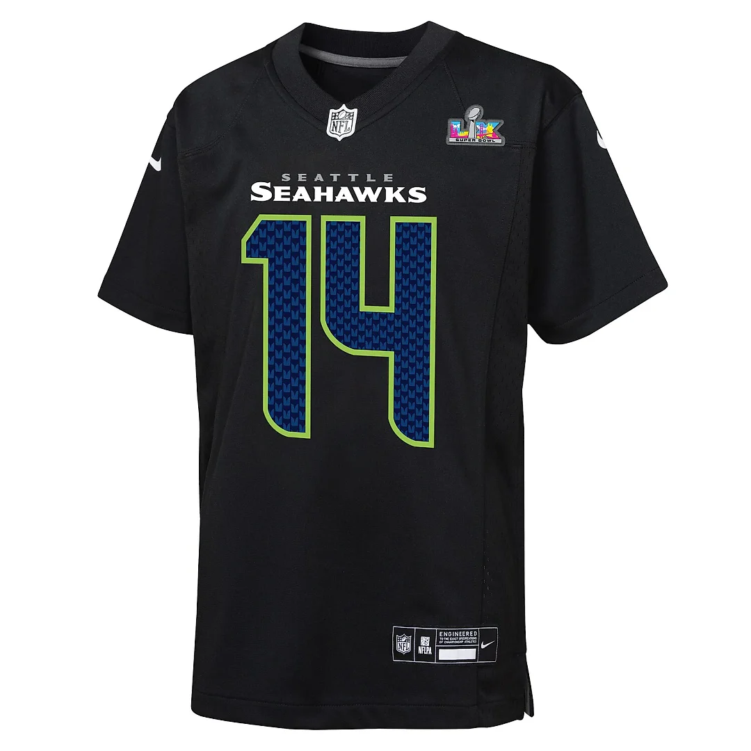 Zennovawear Sam Darnold Seattle Seahawks Youth Super Bowl LX Carbon Fashion Game Jersey - Black
