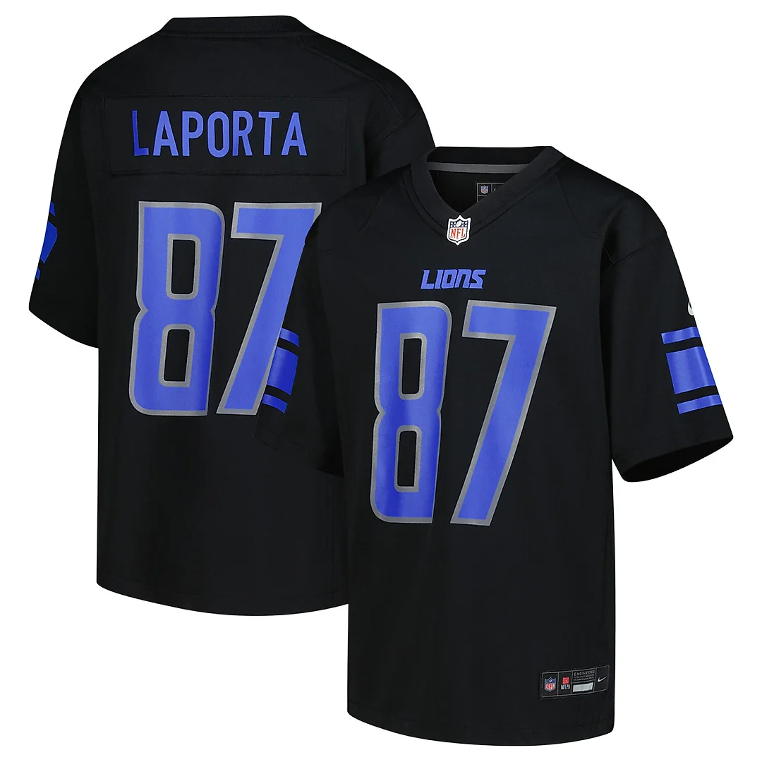 Zennovawear Sam LaPorta Detroit Lions Youth Game Jersey - Black