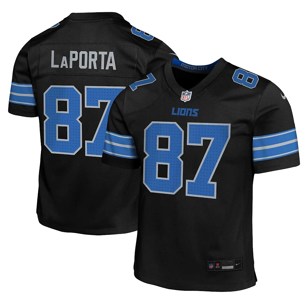 Zennovawear Sam LaPorta Detroit Lions Youth Game Jersey - Black