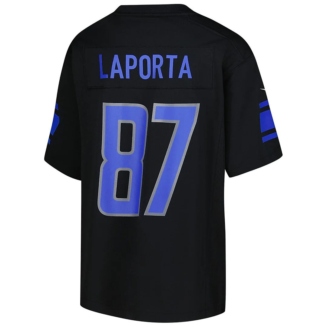 Zennovawear Sam LaPorta Detroit Lions Youth Game Jersey - Black