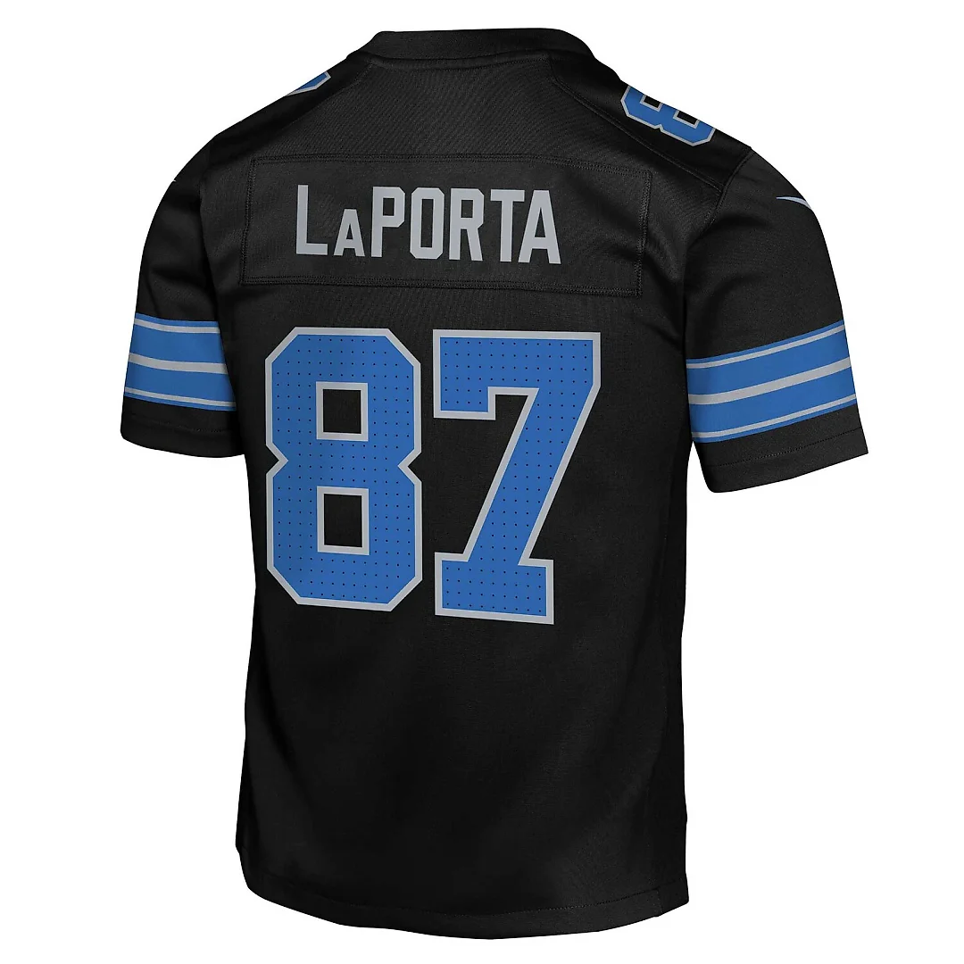 Zennovawear Sam LaPorta Detroit Lions Youth Game Jersey - Black