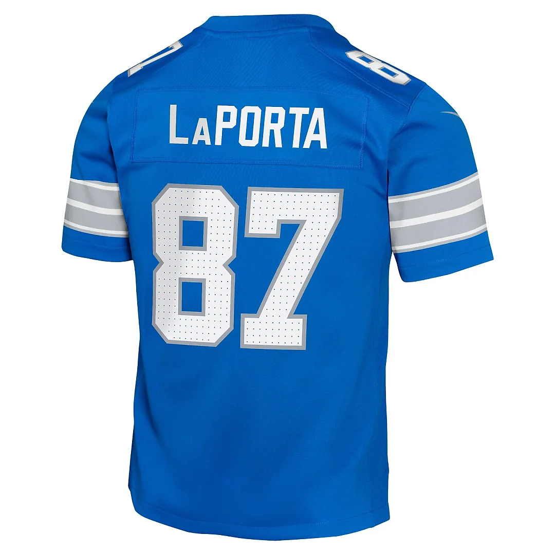 Zennovawear Sam LaPorta Detroit Lions Youth Game Jersey - Blue
