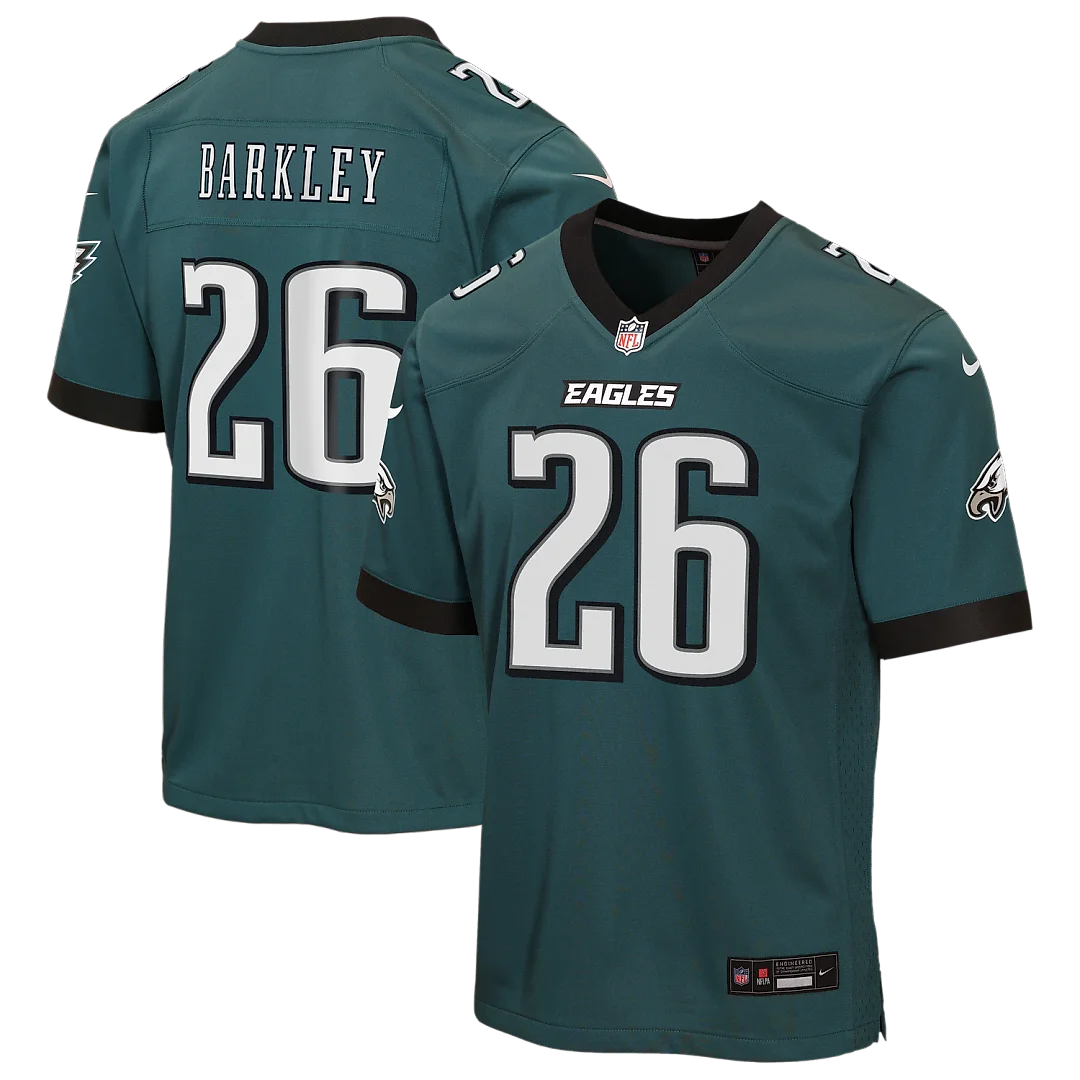 Zennovawear Saquon Barkley Philadelphia Eagles Youth Team Game Jersey - Midnight Green