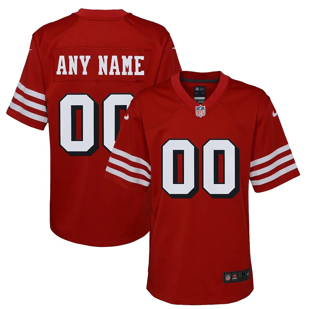 Zennovawear San Francisco 49ers Youth Alternate Custom Game Jersey - Scarlet