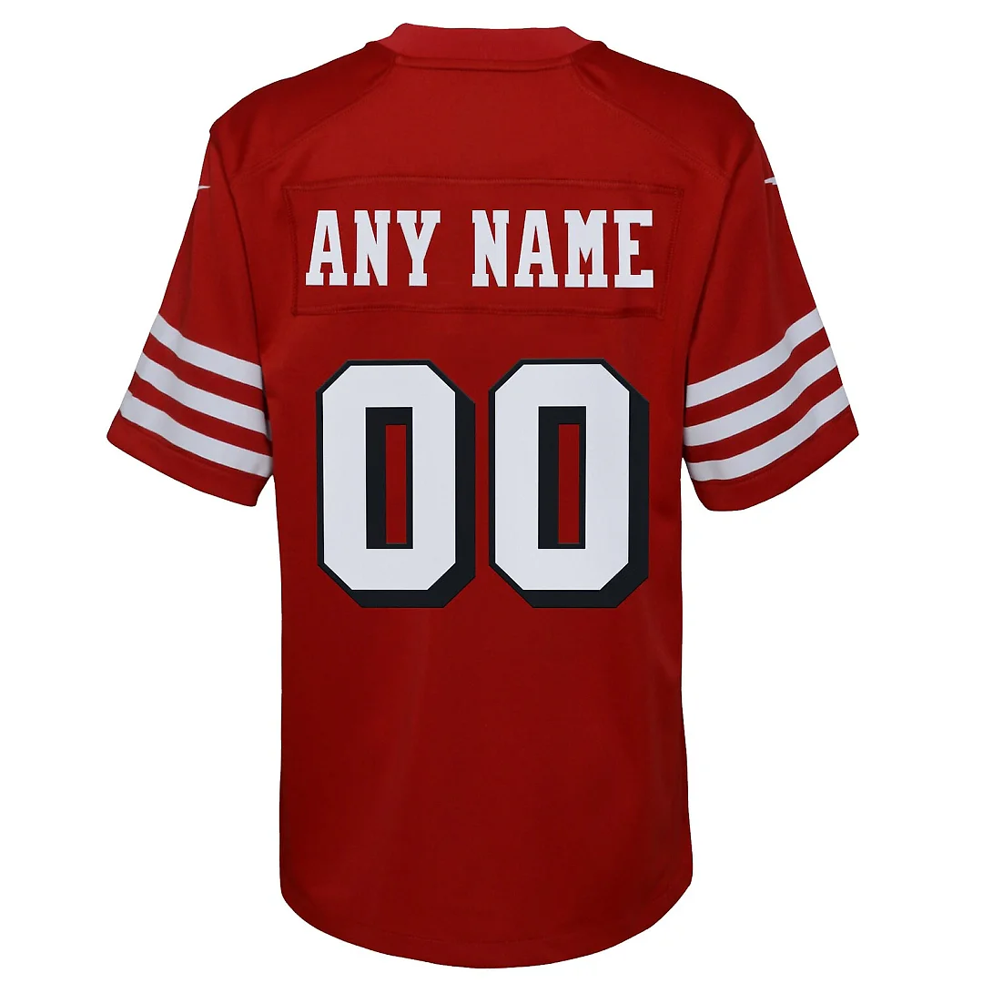 Zennovawear San Francisco 49ers Youth Alternate Custom Game Jersey - Scarlet