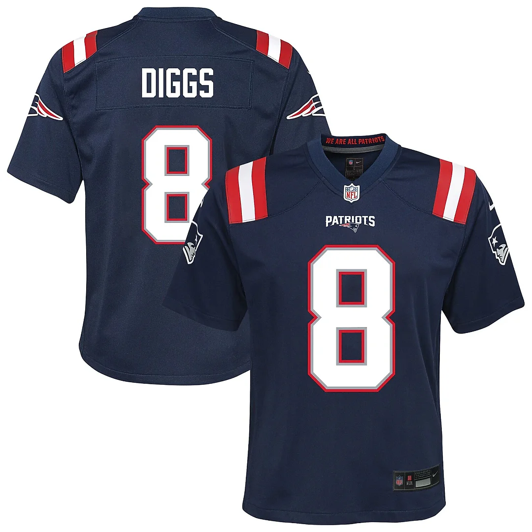 Zennovawear Stefon Diggs New England Patriots Youth Team Game Jersey - Navy