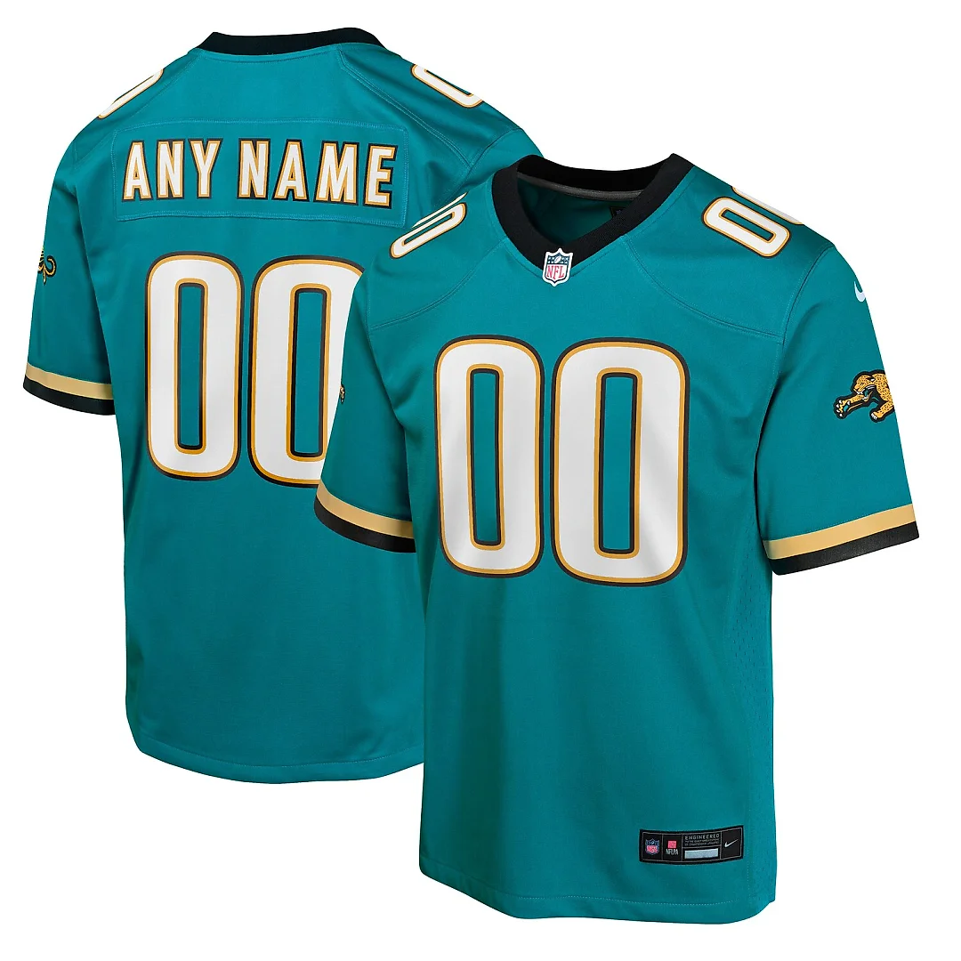 Zennovawear Jacksonville Jaguars Youth Prowler Throwback Custom Game Jersey - Teal
