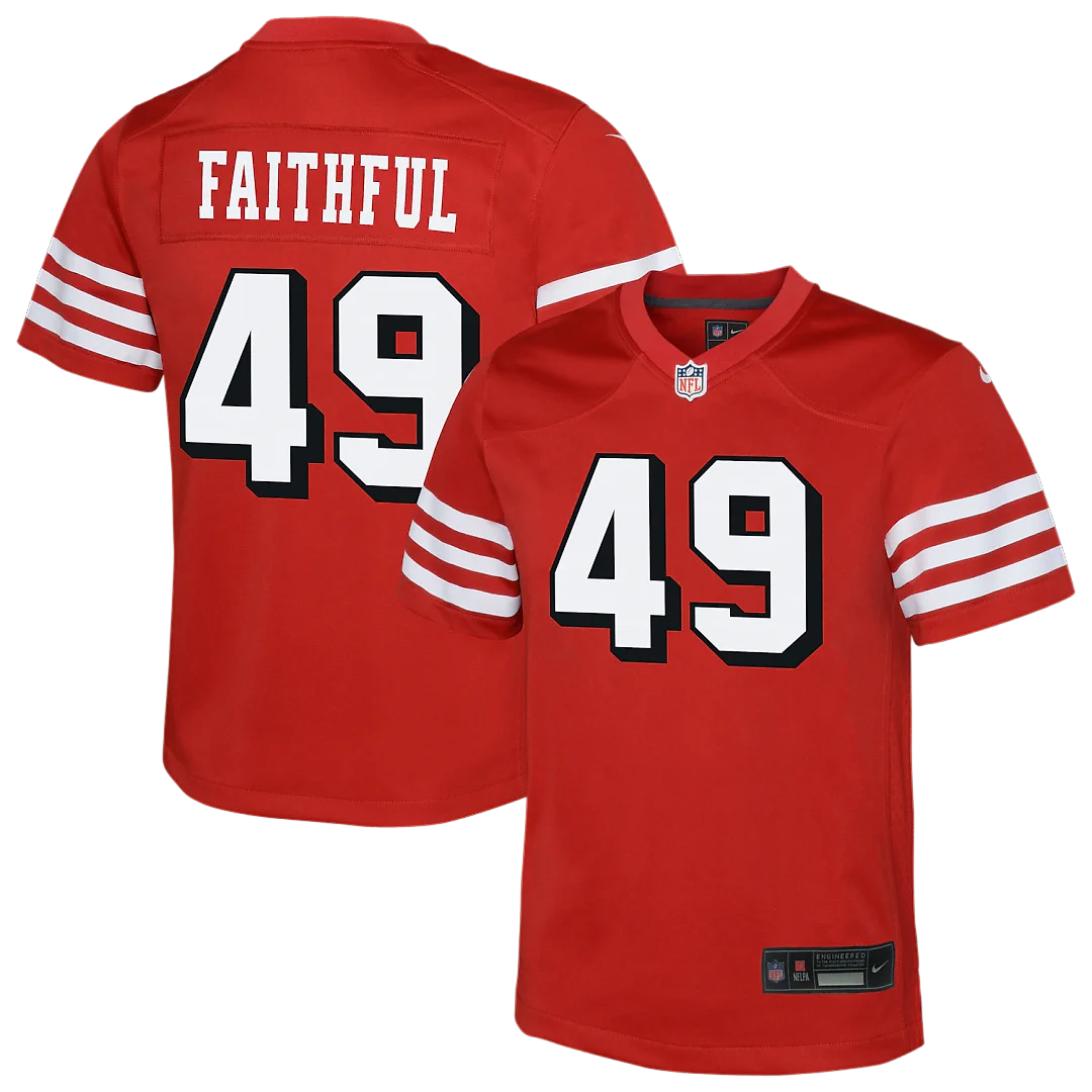 Zennovawear The Faithful San Francisco 49ers Youth Alternate 2 Game Jersey - Scarlet