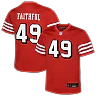 Zennovawear The Faithful San Francisco 49ers Youth Alternate 2 Game Jersey - Scarlet