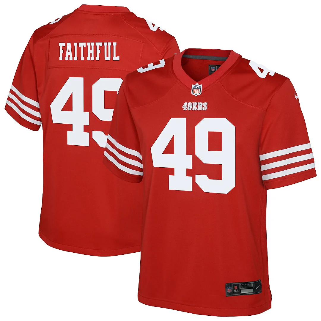 Zennovawear The Faithful San Francisco 49ers Youth Team Game Jersey - Scarlet