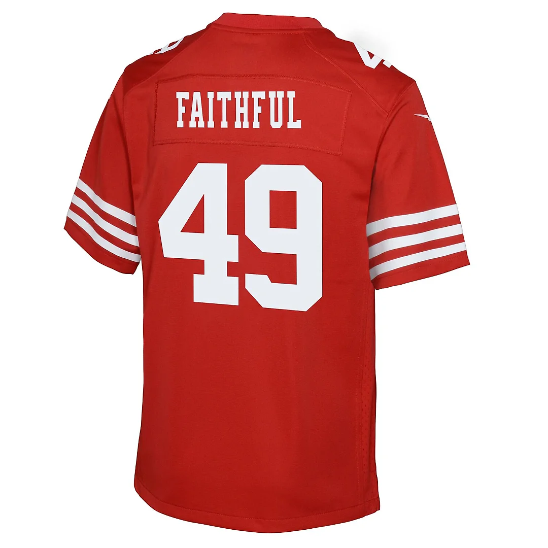 Zennovawear The Faithful San Francisco 49ers Youth Team Game Jersey - Scarlet