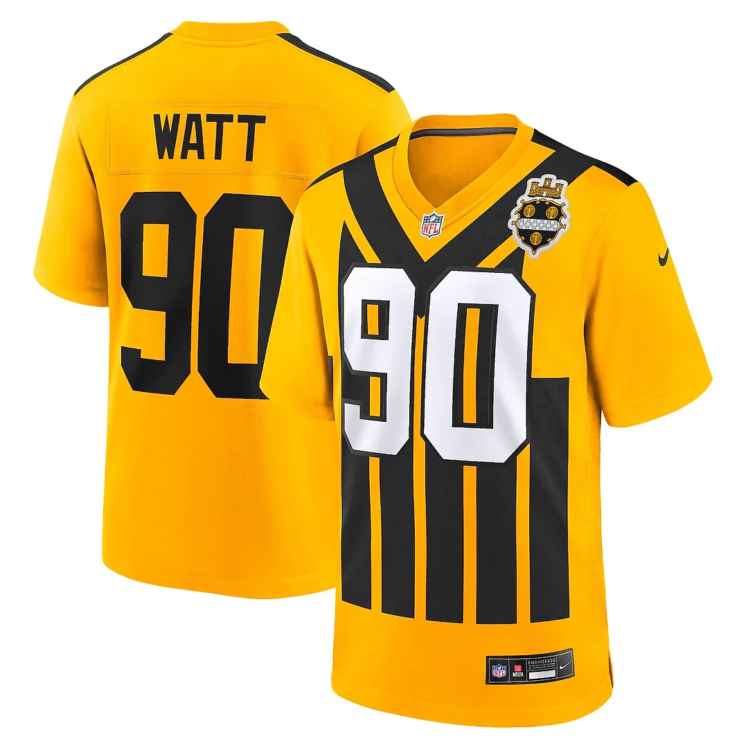 Zennovawear T.J. Watt Pittsburgh Steelers Youth Alternate 1933 Throwback Game Jersey - Gold