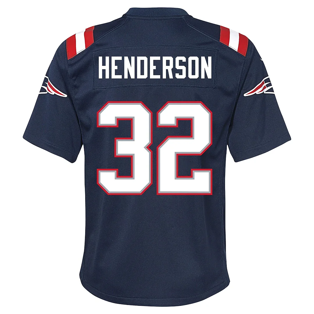 Zennovawear TreVeyon Henderson New England Patriots Youth Team Game Jersey - Navy